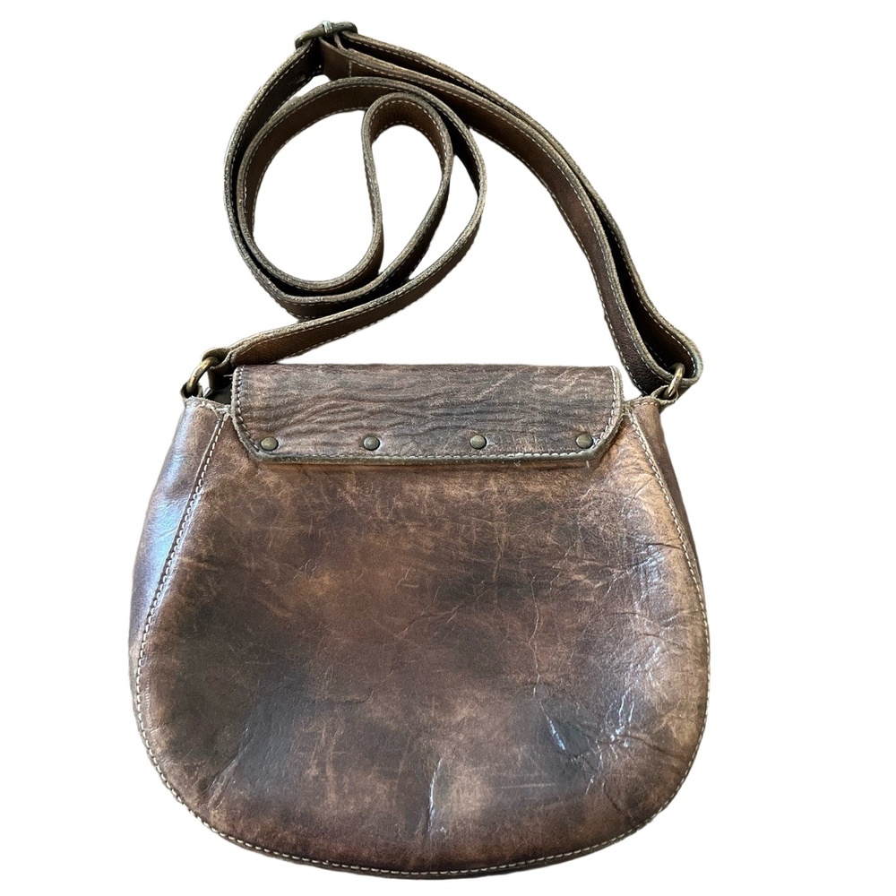 Bed Stu Laguna Crossbody Half Moon Bag Womens Medium Brown Studded Boho Chic - Picture 4 of 13
